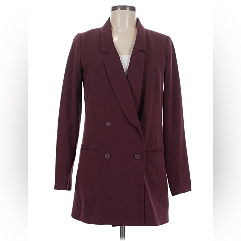 LC Lauren Conrad Burgundy Double-Breasted Blazer nwt sz 4